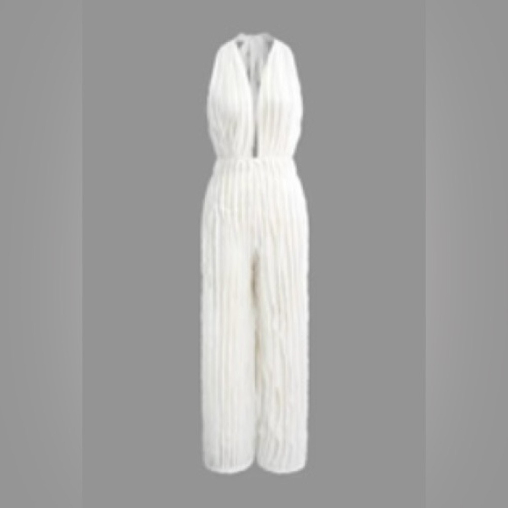 Elegant White Sleeveless Jumpsuit